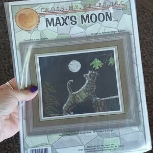 VTG CAT counted cross stitch 2004 complete kit Max's Moon